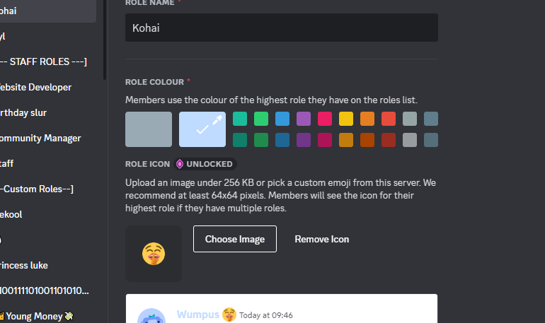 How to add role icons on Discord