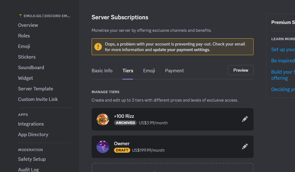 How to set up Discord server subscriptions