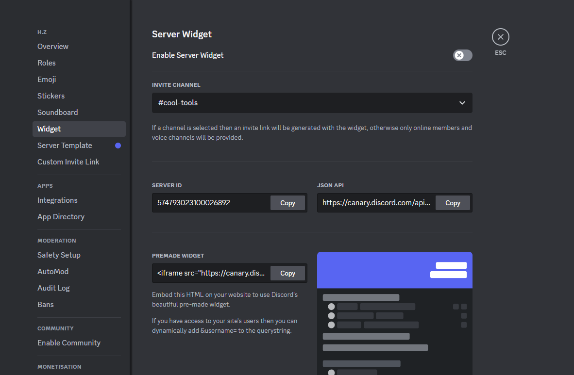 How to create Discord widgets