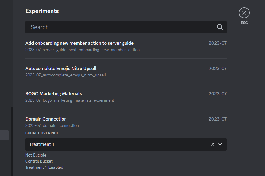 How to enable experiments in Discord